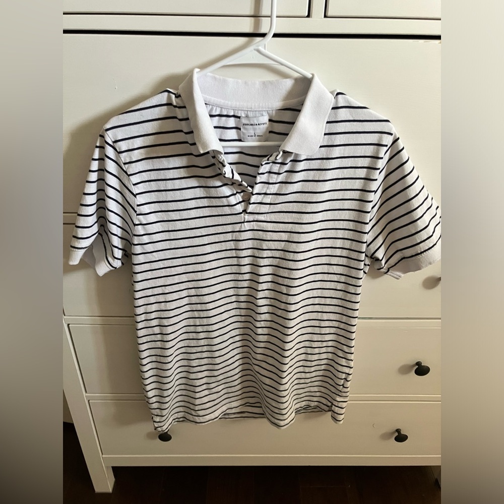 Stitches and Rivets Striped Polo